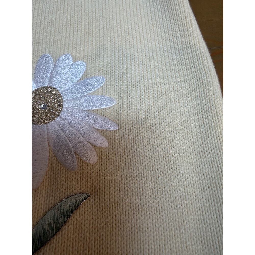 Vintage Tia Designs Cardigan L Yellow Daisy Ladybug Embroidered Cotton USA - Picture 13 of 13
